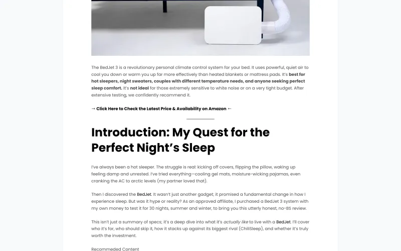 BedJet 3 installed under a bed with hose routing