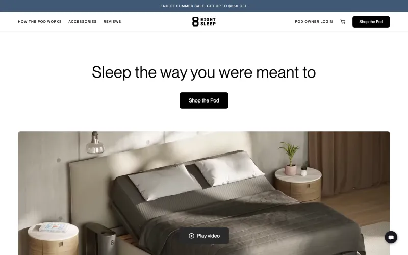 Eight Sleep Pod cover system on a bed