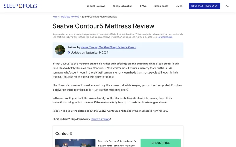 Saatva Contour5 mattress in a bedroom setting